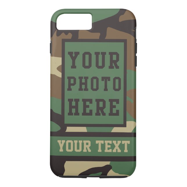Personalised Name and Photo Camouflage Pattern Case-Mate iPhone Case (Back)