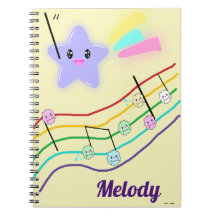 Personalised Name Animal Music Notes Score Kawaii