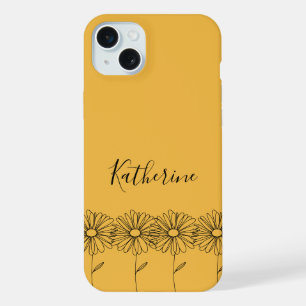 Personalised name April daisy Birth Flower iPhone 15 Plus Case