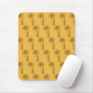 Personalised name April daisy Birth Flower Mouse Mat