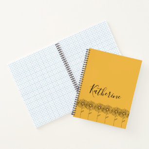 Personalised name April daisy Birth Flower Notebook