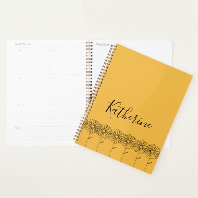 Personalised name April daisy Birth Flower Planner (Display)