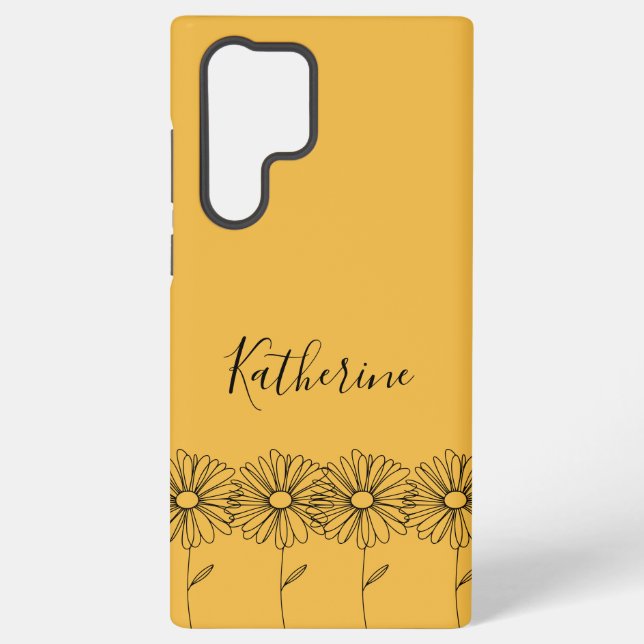 Personalised name April daisy Birth Flower Samsung Galaxy S22 Ultra Case (Back)