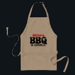 Personalised name apron for men<br><div class="desc">Personalised name apron for men. Mike's BBQ and grill. Personalizable name. Cute gift idea for dads on Fathers day.</div>