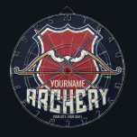 Personalised NAME Archery Sports Recurve Bow Arrow Dartboard<br><div class="desc">Personalised NAME Vintage Archery Recurve Bow and Wooden Arrow Design - Customise with your NAME or Custom Text!</div>