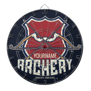 Personalised NAME Archery Sports Recurve Bow Arrow Dartboard