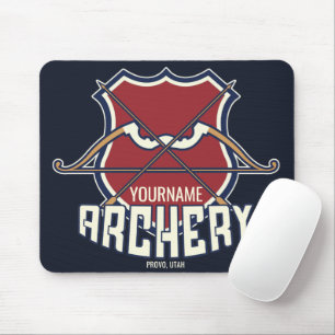 Personalised NAME Archery Sports Recurve Bow Arrow Mouse Mat