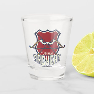 Personalised NAME Archery Sports Recurve Bow Arrow Shot Glass