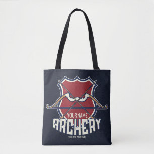 Personalised NAME Archery Sports Recurve Bow Arrow Tote Bag