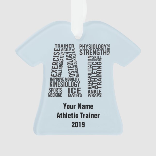 Personalised Name Athletic Trainer AT Gift Ornament (Front)