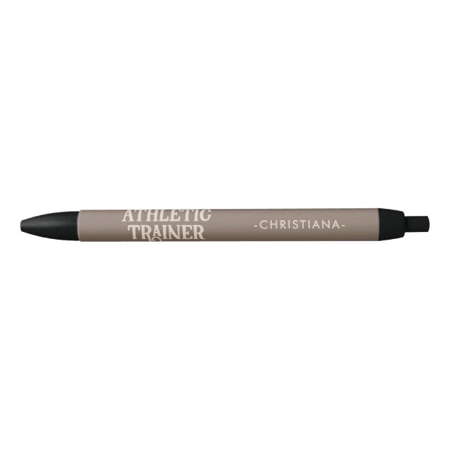 Personalised Name Athletic Trainer Black Ink Pen (Front)