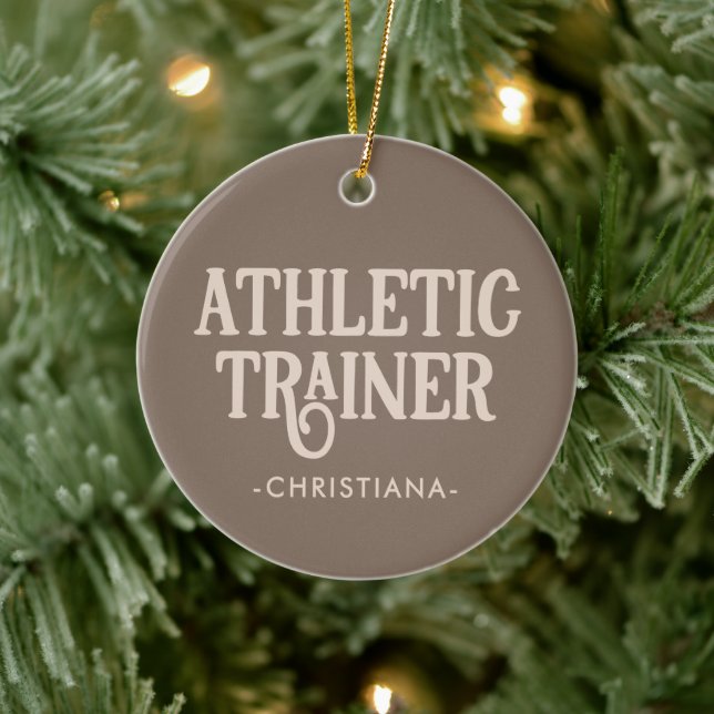 Personalised Name Athletic Trainer Ceramic Tree Decoration (Tree)