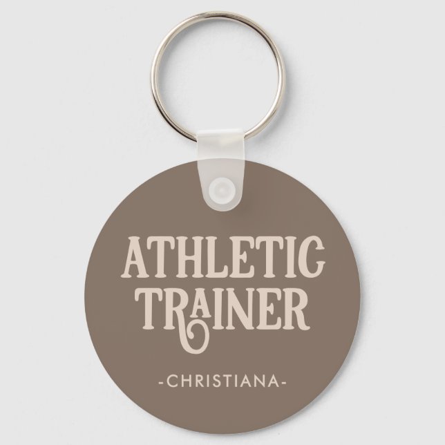 Personalised Name Athletic Trainer Key Ring (Front)