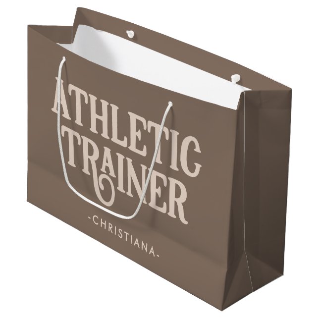 Personalised Name Athletic Trainer Large Gift Bag (Front Angled)