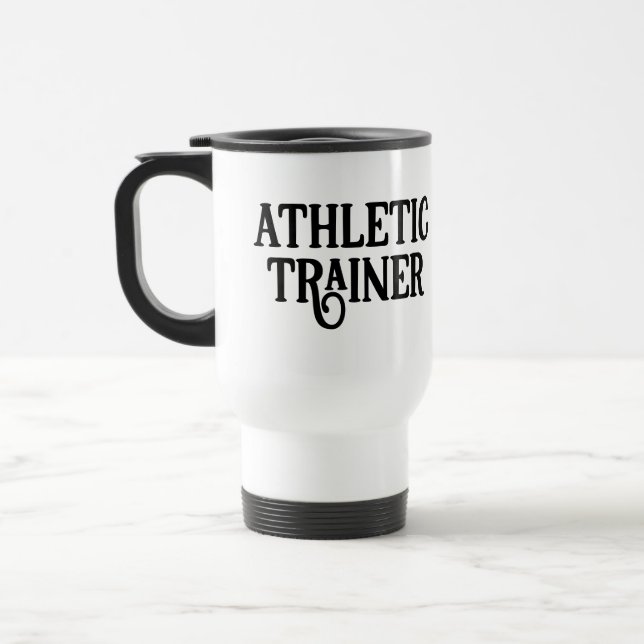 Personalised Name Athletic Trainer Travel Mug (Left)