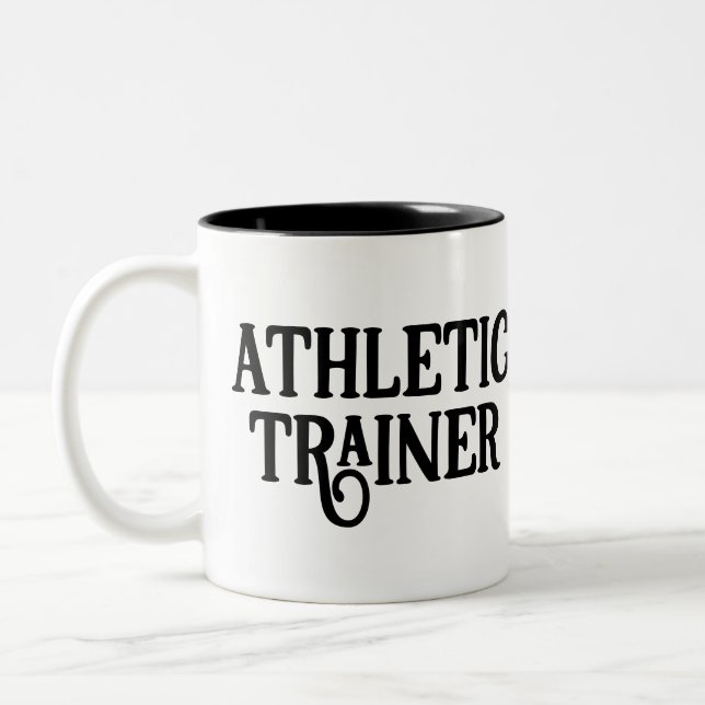 Personalised Name Athletic Trainer Two-Tone Coffee Mug (Left)