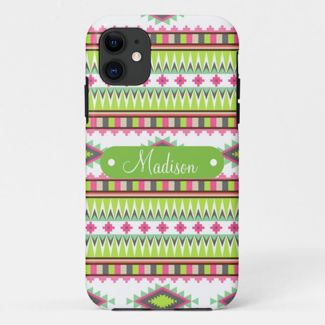 Personalised Name Aztec Andes Tribal Mountains Case-Mate iPhone Case (Back)