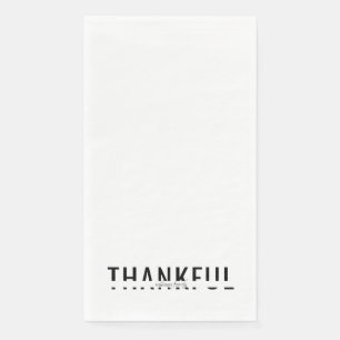 Personalised Name B/W Thankful Holiday Napkin