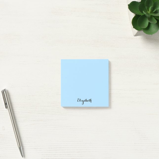 Personalised Name Baby Blue Home Office Business Post-it Notes (Personalized Name Baby Blue Home Office Business Post-it Notes)