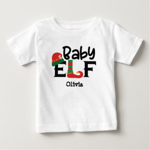 Personalised Name Baby Elf Christmas T-Shirt