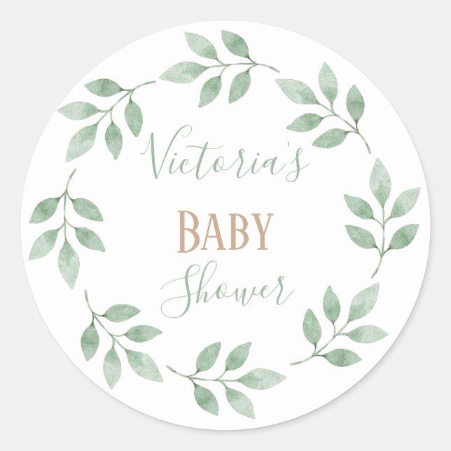 Personalised Name Baby Shower Sticker (Front)
