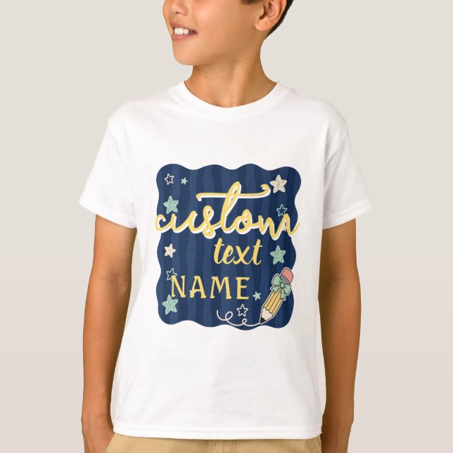 Personalised Name Back To School Grade T-Shirt (Front)