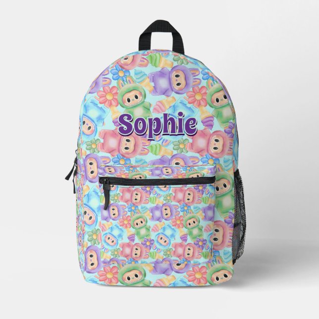 Personalised Name Backpack – Cute Kids School Bag (Front)