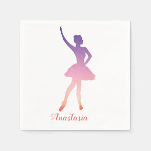 Personalised name ballerina modern bag napkin