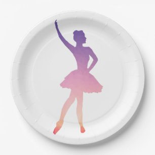 Personalised name ballerina modern paper plate