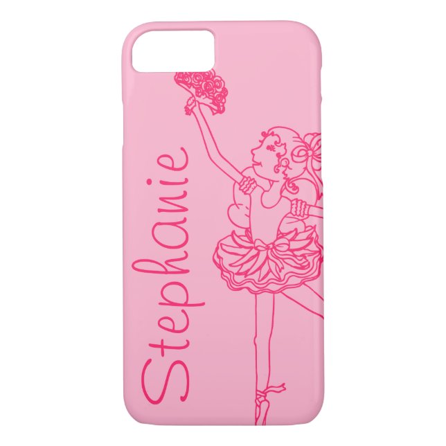 Personalised name ballerina pink case (Back)
