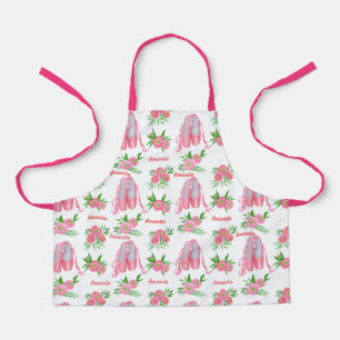 Personalised Name Ballet Ballerina Pink shoes Apron