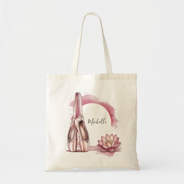 Personalised Name Ballet Ballerina Shoes Dance     Tote Bag (Front)