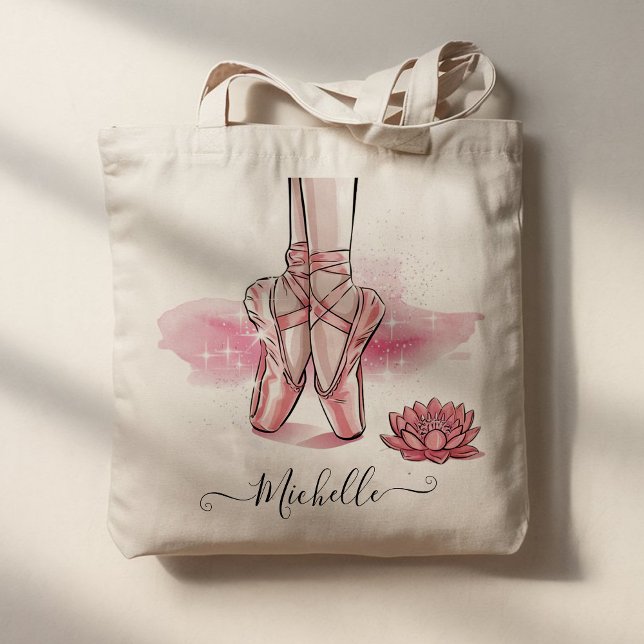 Personalised Name Ballet Ballerina Shoes Dance     Tote Bag (Creator Uploaded)