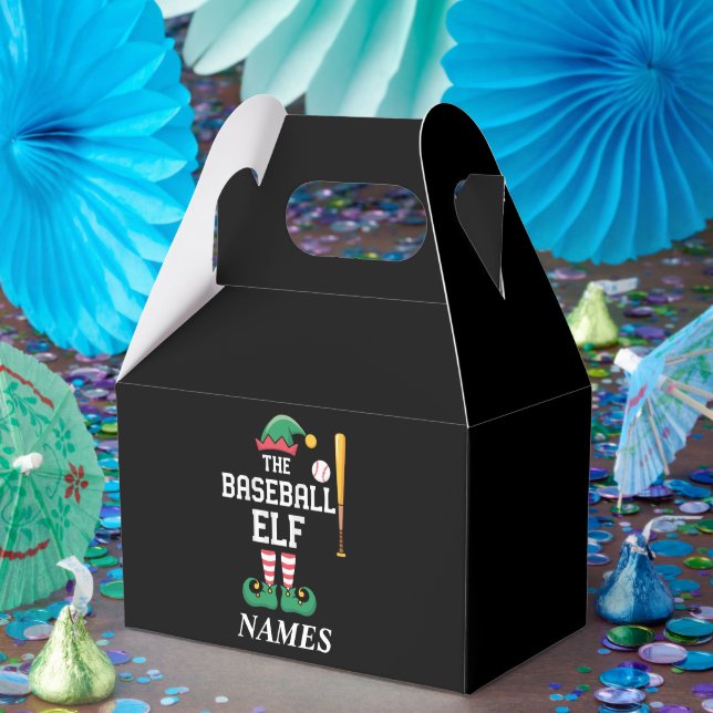 Personalised Name Baseball Elf Family Matching  Favour Box (Party)