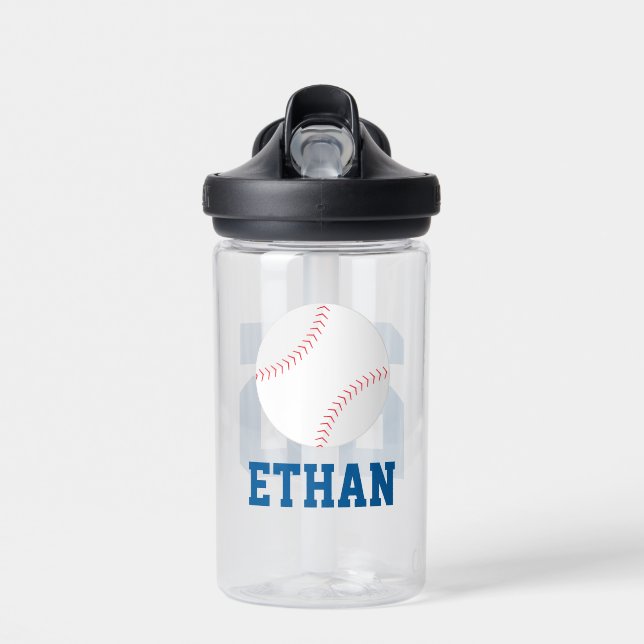 Personalised Name Baseball Jersey  Water Bottle (Front)