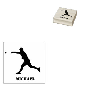 Personalised Name Baseball  Rubber Stamp