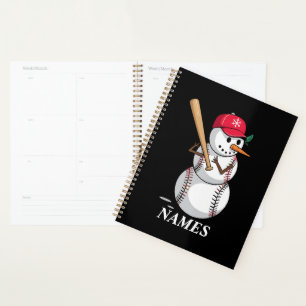 Personalised Name Baseball Snowman Balls Snow Xmas Planner
