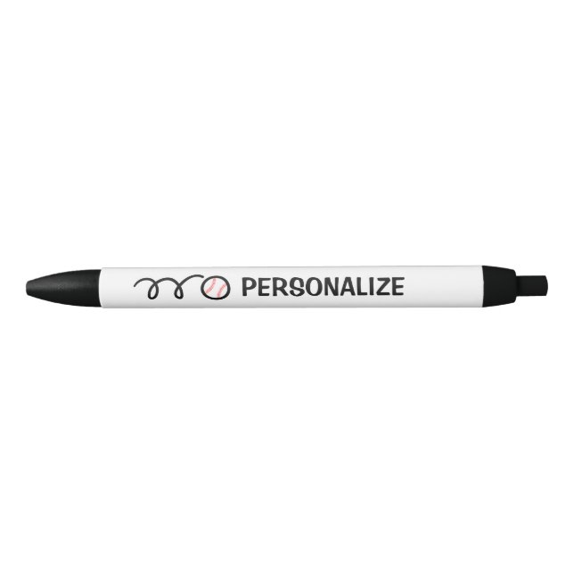 Personalised name baseball sports logo pen (Front)