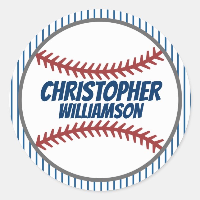 Personalised Name Baseball Sticker (Front)