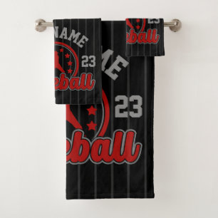 Personalised NAME Baseball Team Player Game Bath Towel Set