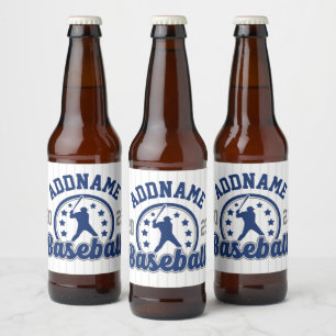 Personalised NAME Baseball Team Player Game Beer Bottle Label