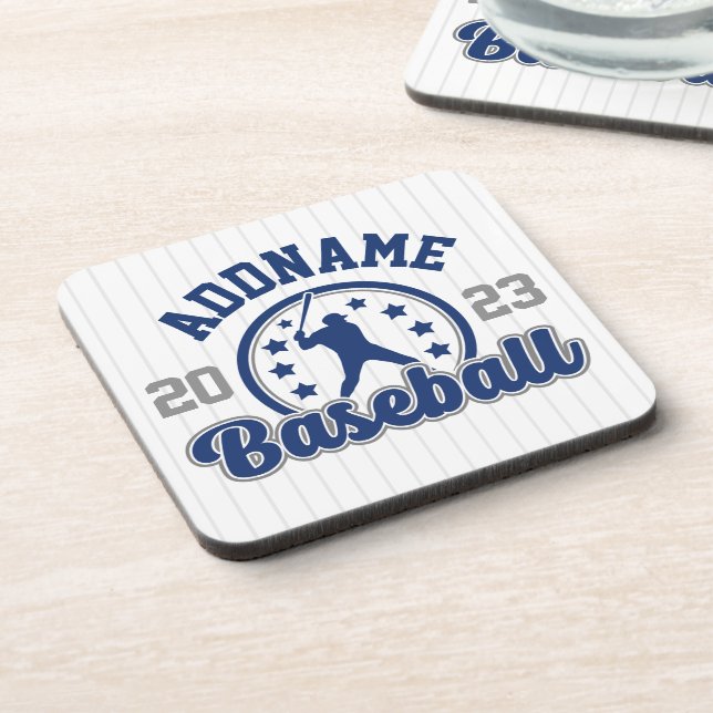Personalised NAME Baseball Team Player Game Coaster (Left Side)