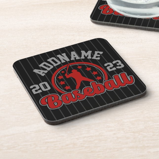 Personalised NAME Baseball Team Player Game Coaster (Left Side)