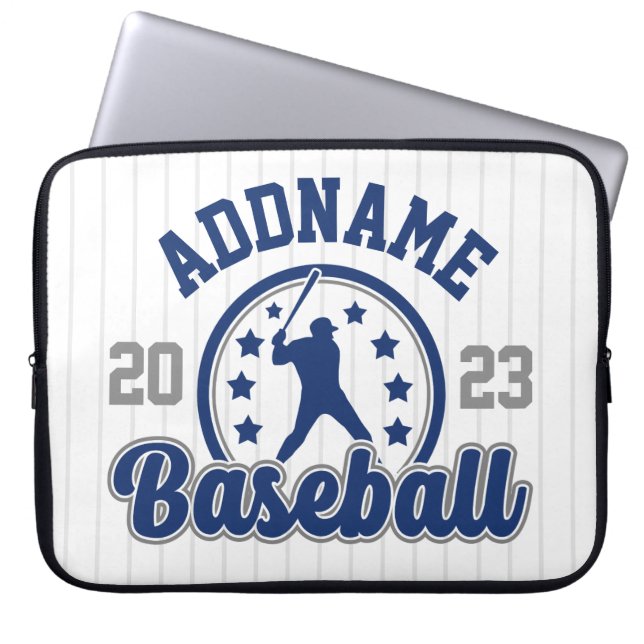 Personalised NAME Baseball Team Player Game Laptop Sleeve (Front)