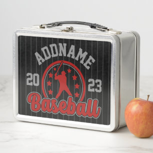 Personalised NAME Baseball Team Player Game Metal Lunch Box