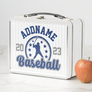 Personalised NAME Baseball Team Player Game Metal Lunch Box