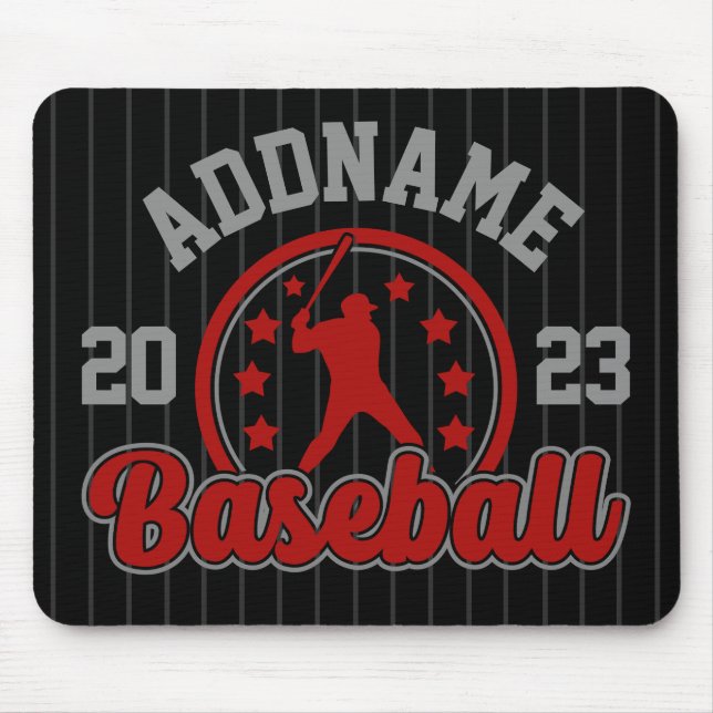 Personalised NAME Baseball Team Player Game Mouse Mat (Front)