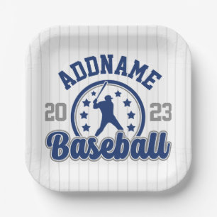 Personalised NAME Baseball Team Player Game Paper Plate