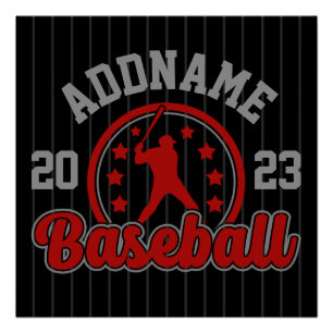 Personalised NAME Baseball Team Player Game Poster
