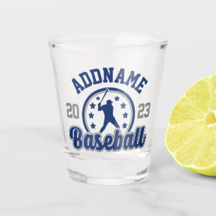 Personalised NAME Baseball Team Player Game Shot Glass